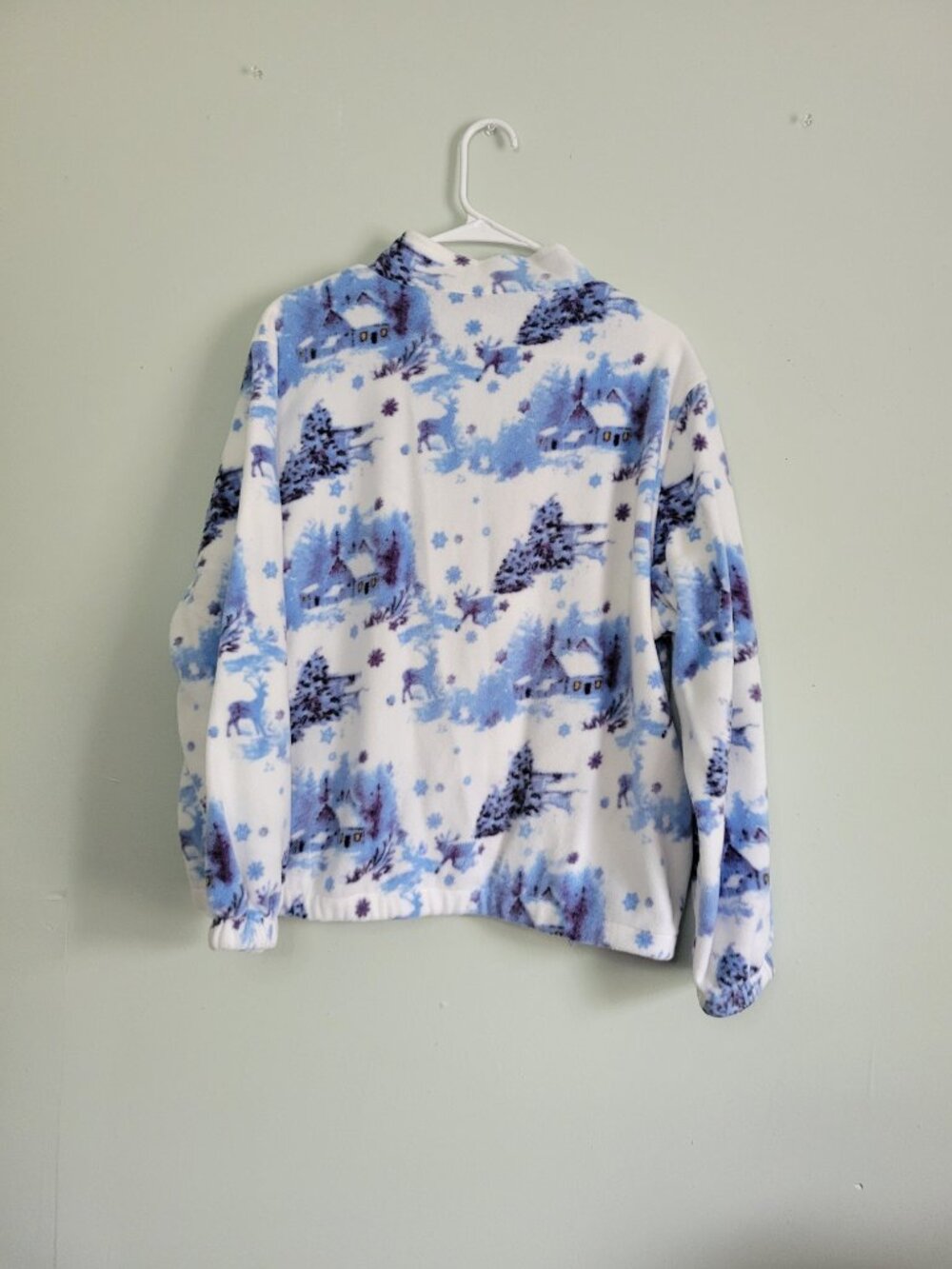 Bon Worth Fleece Jacket Women's PM Winter Scene Full Zip Long Sleeve 90s Vintage - Picture 5 of 5